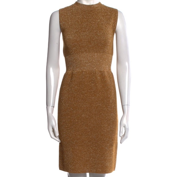 NWT Moschino Couture Gold & Brown Metallic Sweater & Dress Set - Size Small - Picture 4 of 6